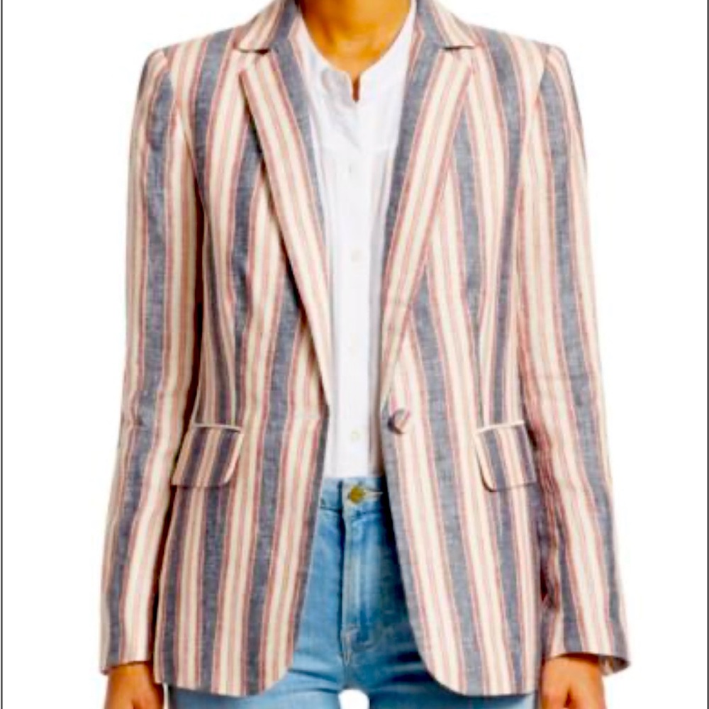Frame Denim Multicolor Striped Blazer